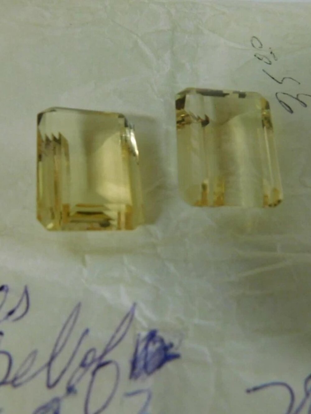 Citrine Gemstone Set of 2 Baguette Cut 20 x 15